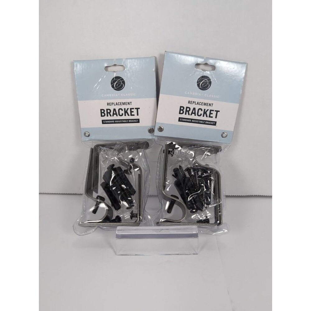 Cambria Adjustable Graphite Rod Brackets, Set of 2, 2.5-3.5 Inches w/ screws NEW